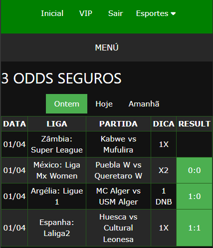 boletim de apostas vip ganho